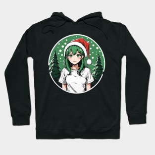 Green Haired Anime waifu Hoodie